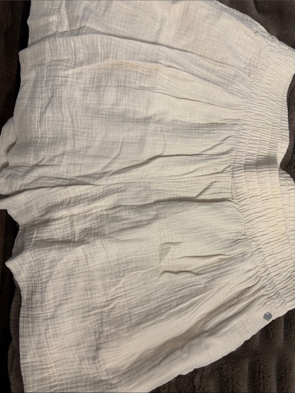 CALIA by Carrie Underwood Cream Elastic Waist Linen Shorts - Picture 2 of 3